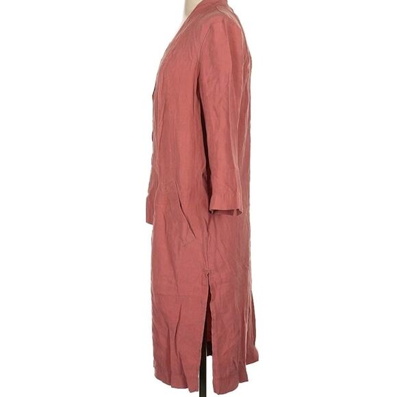 FREE PEOPLE TRENCH COAT Jacket Size XS Mauve Pink Pockets Longline - Picture 5 of 11
